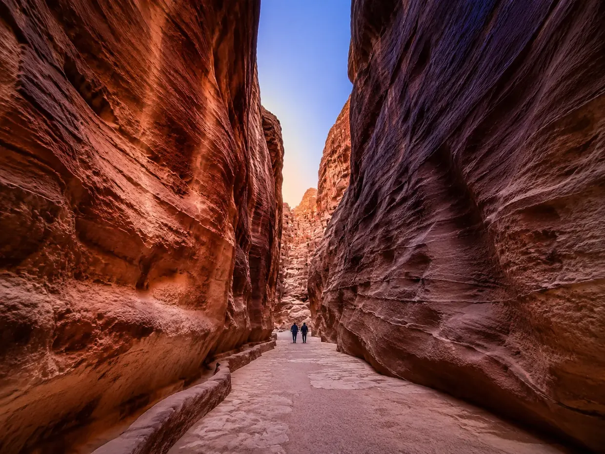 The Siq — the 1.2 km sandstone gorge entrance