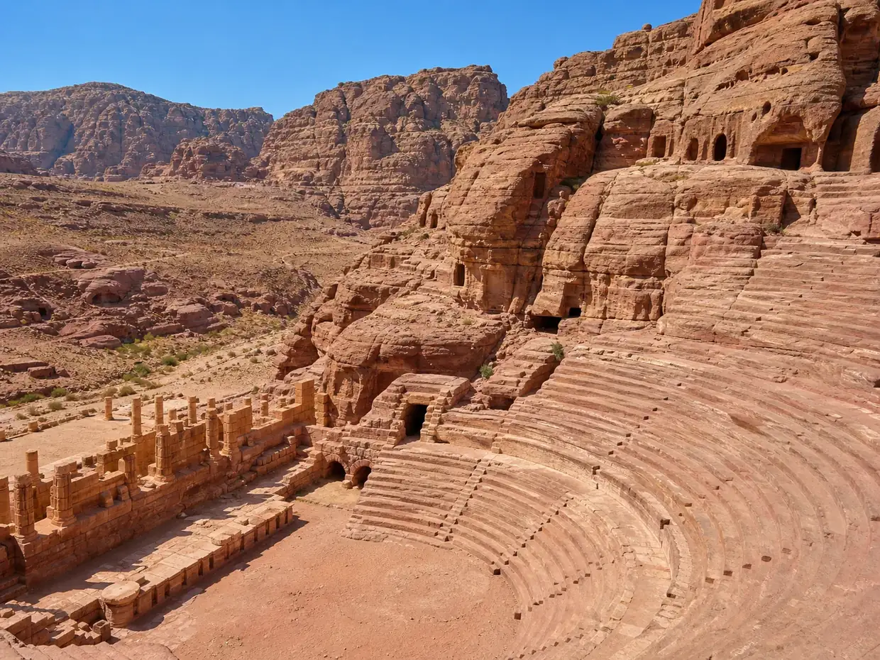 The Roman theatre carved from a single cliff face